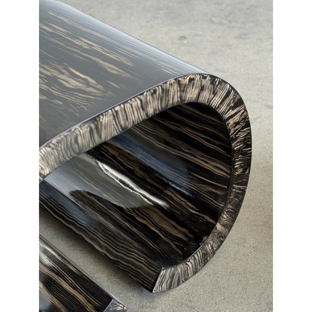 Vintage Cerused Scroll Side Tables- Pair For Sale - Image 13 of 17