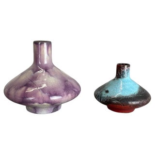 Red Black Ceramic Studio Pottery Vases from Otto Keramik, Germany, 1970s, Set of 3 For Sale