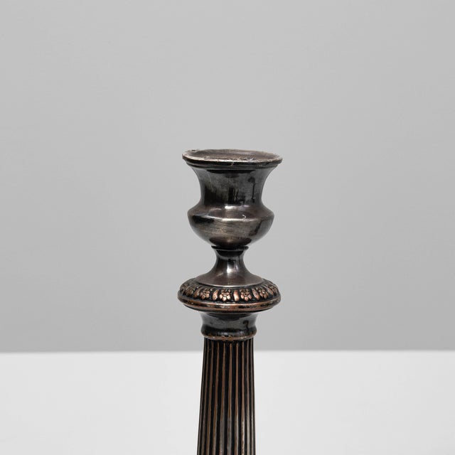 19th Century French Silver-Plated Candle Holders - A Pair For Sale - Image 13 of 18