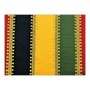 Kravet Design Navy Blue Yellow Gold Green Red Fringe Tassel Tape Stripe Upholstery Drapery Fabric