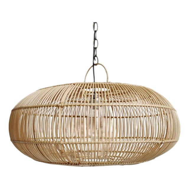 Modern Coastal Ubud Rattan Pendant Light Small For Sale