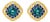 Late 20th Century 14K Yellow Gold Blue Topaz Sapphire Diamond Stud Earrings Estate, Pair For Sale