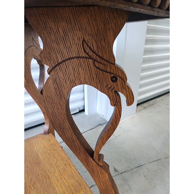 Tiger Oak Side Table For Sale - Image 4 of 5