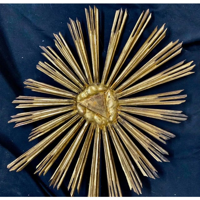 18th Century Italian Giltwood Sunburst with original gilding