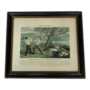 Early 19th Century Antique Print Entitled “Sporting Anecdotes” Plate #16 Depicting David Crockett. By Henry Alken. ., Framed