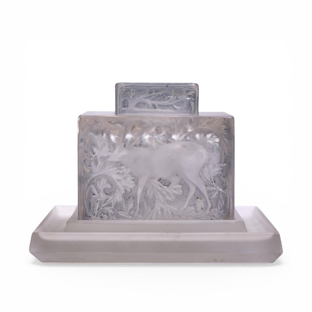 Early 20th Century René Lalique 1912 Biches Inkwell on Undertray For Sale - Image 5 of 10
