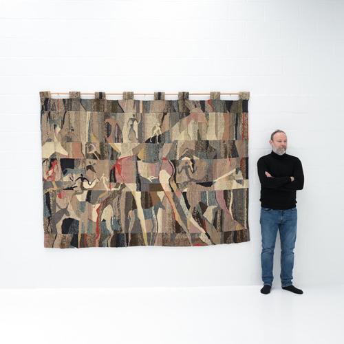 Abstracted Figurative Rug in Fabric For Sale - Image 13 of 18