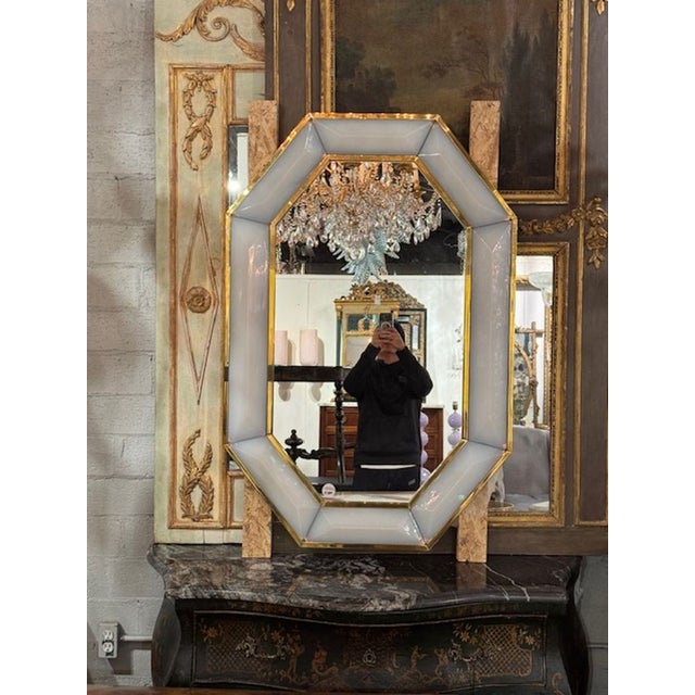 Murano Opalescent Octagonal Mirror For Sale In Dallas - Image 6 of 6