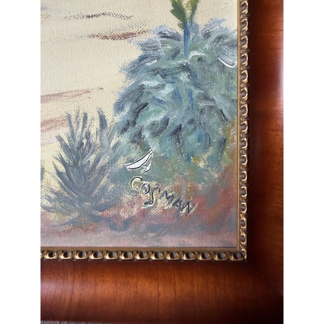 Vintage Cosman Coastal Lighthouse Impressionist Oil Painting on Masonite Board – Framed For Sale - Image 11 of 18