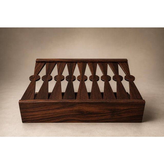 Brazilian Modern Sculptural Magazine Rack in Rosewood, Brazil, 1960s For Sale - Image 16 of 18