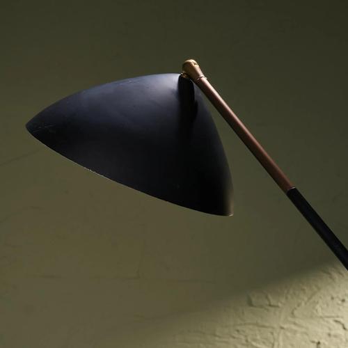 Floor Lamp in Black Lacquer and Marble with Brass Stem from Stilux Milano, Italy, 1960s For Sale - Image 9 of 13