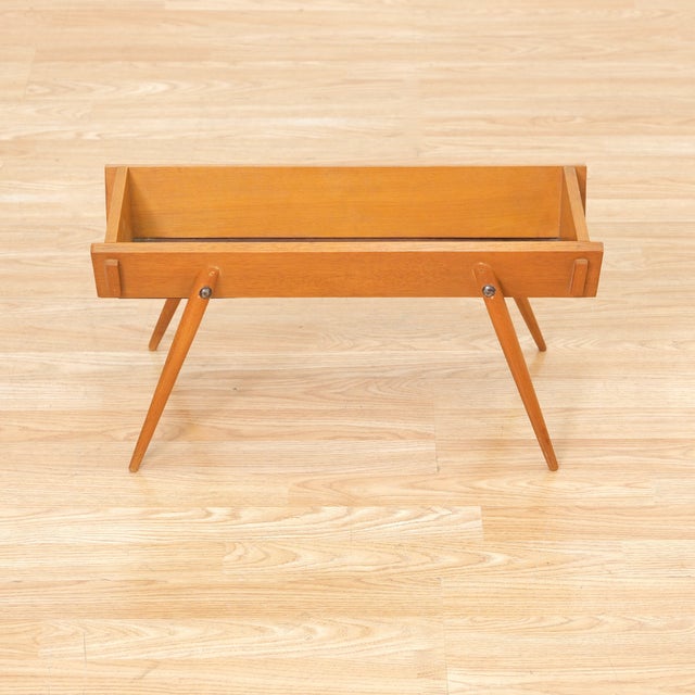 Mid Century Atomic Wooden Plant Stand For Sale - Image 9 of 9