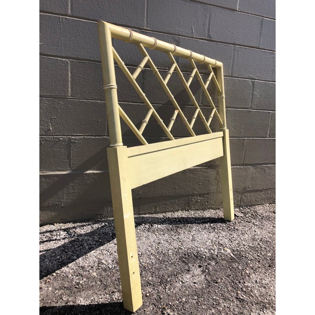 Vintage Henry Link Chinese Chippendale Faux Bamboo Twin Headboard