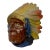 Rare Antique Native American Indian Chief Montreal White Metal Still Coin Bank For Sale