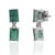 Mid-Century Modern Art Deco Inspired Certified Natural Emerald 2 Stone Drop Earrings With Diamond Accents, a Pair For Sale - Image 3 of 11