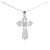 .925 Sterling Silver 1.00 Cttw Diamond Fleur De Lis Cross 18" Pendant Necklace (H-I Color, I2-I3 Clarity) For Sale