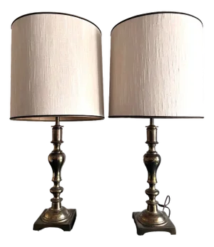 Large Brass Table Lamps from Stiffel, 1960s, Set of 2