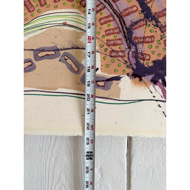 Barbara Beck 2003 Abstract Acrylic Painting on Paper - Signed/Dated/Unframed For Sale - Image 9 of 11