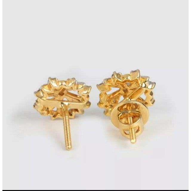 Not Yet Made - Made To Order Natural Diamond 14k Yellow Gold Stud Earrings - 2 Pieces For Sale - Image 5 of 6