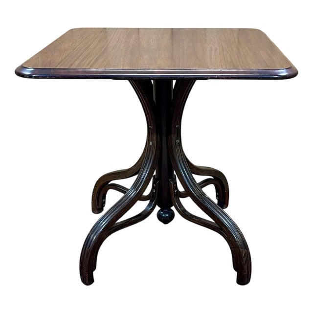 Mahogany and Beech Bistro Table, 1950s For Sale