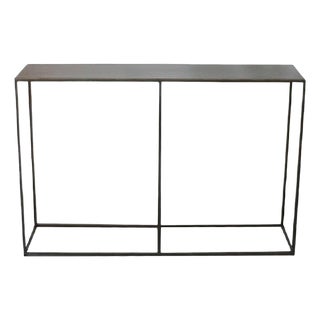 New Rectangullar Gilted Iron Console Table with Metal Top For Sale