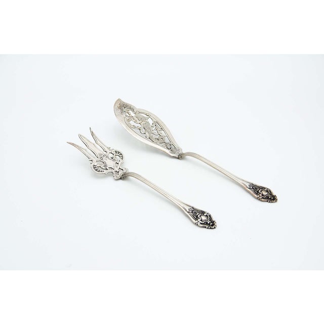 Cut Silver Fish Knife and Fork, Set of 2 For Sale - Image 6 of 6