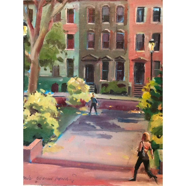Gramercy Park Stroll Original Oil Painting For Sale - Image 4 of 5
