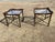 Vintage Attributed to Matiland Smith Nail Head Leather and Glass End Side Tables À Pair For Sale - Image 12 of 18