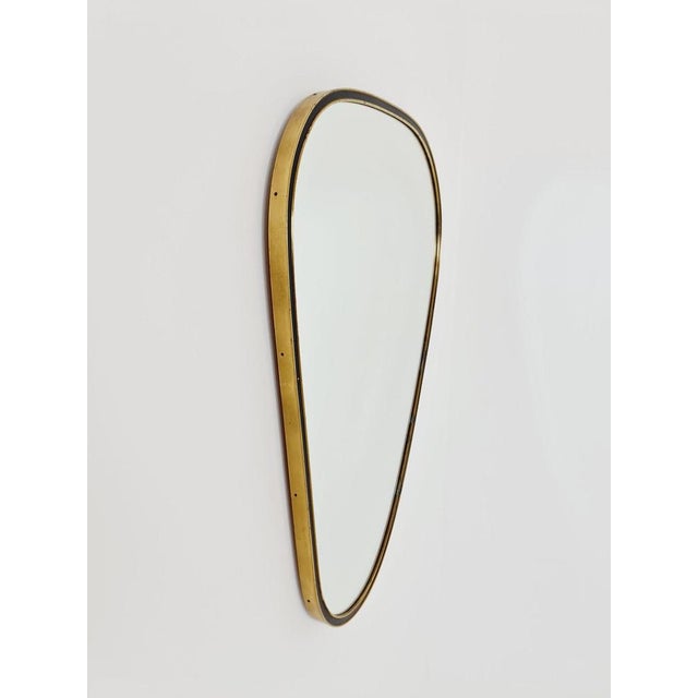 Mid-Century Asymmetric German Brass Wall Mirror, 1960s For Sale - Image 5 of 11
