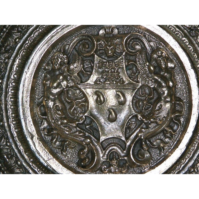 Metal Embossed Bronze Jugs and Basins with Allegorical Scenes by Colleoni of Bergamo, 1890s-1910s, Set of 4 For Sale - Image 7 of 17