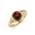 Contemporary Natural Red Garnet Bezel Ring | 18k Yellow Gold Plated Minimalist Signet Ring | 6mm Round Gemstone Ring Us 7 For Sale - Image 3 of 3