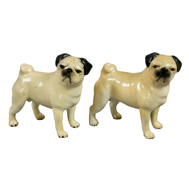 Ceramic Collection of Forty Two-Pottery and Porcelain Pug Dogs For Sale - Image 7 of 13