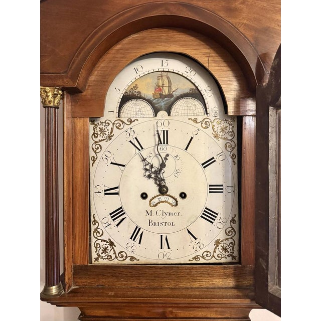 Antique George III Mahogany 8-Day Longcase Clock, 1800s For Sale - Image 9 of 10
