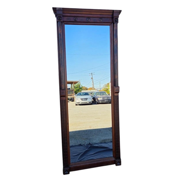 Victorian 19th Century American Victorian Walnut Pierre Mirror/ Hallway Mirror. For Sale - Image 3 of 16