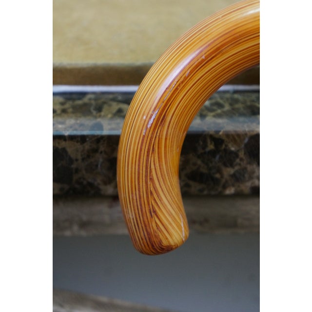 Wood Vintage Shaw World Wildlife Fund Cheetah Nylon Umbrella With Lucite Handle For Sale - Image 7 of 15