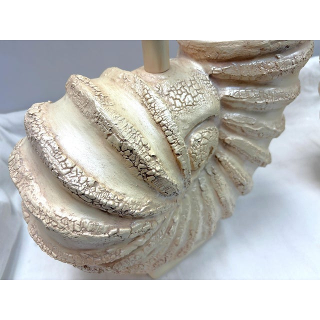 C1980's Palm Beach Chic Nautilus Shell Table Lamps- A Pair For Sale - Image 13 of 18