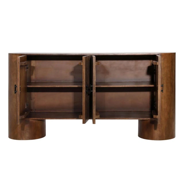Oval Rounded Chestnut Sideboard Credenza For Sale - Image 4 of 7