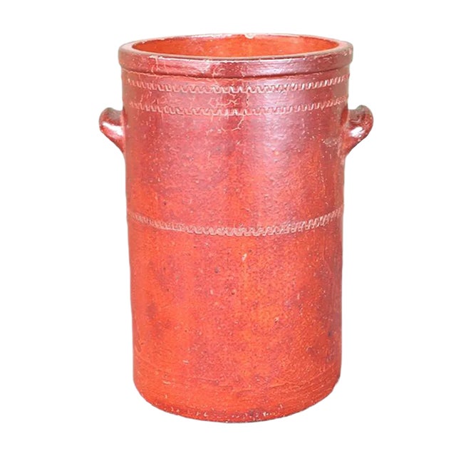 Antique Industrial Style Red Earthenware Pot from Unleserlich, 1900s For Sale