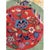 1920s Antique Red Floral Green Border Chinese Knotted Art Deco Wool Round Rug For Sale - Image 4 of 5