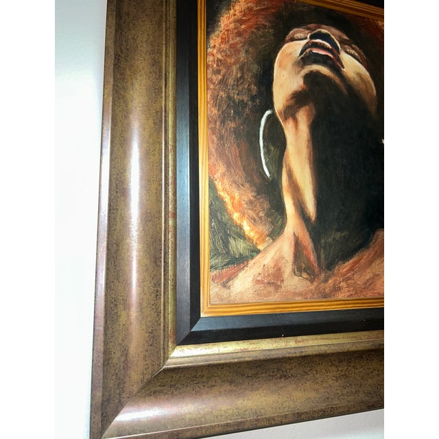 Textile Original Oil Portrait by Nakazzi Hutchinson, Framed – Contemporary Jamaican Art For Sale - Image 7 of 9
