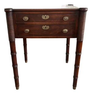 Antique Federal American Walnut Sheraton Style Side Table 19th Century Mahogany