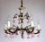 Gold Brass and Porcelain 5-Light Chandelier by Peris Andreu, 1940s For Sale - Image 8 of 16