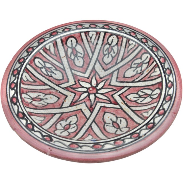 Gothic Antique Moroccan Arabesque-Motif Ceramic Plate For Sale - Image 3 of 8