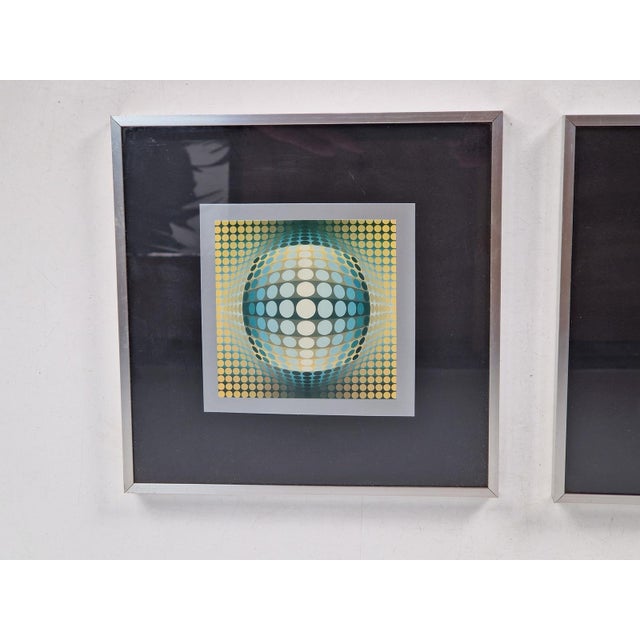Victor Vasarely, Compositions, 1970s, Gelatin Offset Lithographs, Set of 2 For Sale - Image 8 of 11