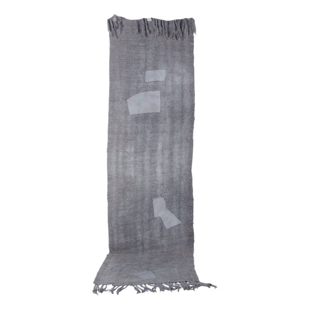 Vintage Grey Hemp Runner Rug For Sale