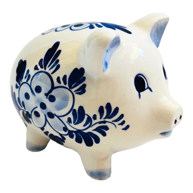 Delft Blue and White Piggy Bank For Sale