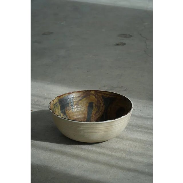 Ceramic Large Mid-Century Modern Ceramic Bowl attributed to Nils Kähler, Denmark, 1979 For Sale - Image 7 of 15