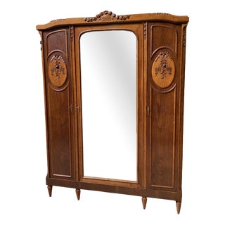 Antique Art Nouveau Wardrobe, 1910 For Sale
