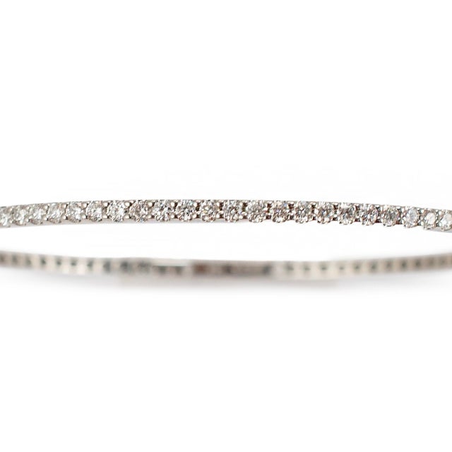 Sonia B Designs 14k White Gold 2.69ct Diamond Full Eternity Bangle Bracelet For Sale In Houston - Image 6 of 7