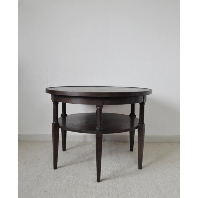 Coffee table, attributed to Ernst Kühn, for Lysberg & Hansen, Denmark, 1930s. Stained oak, marked. Dimensions: Table top:...